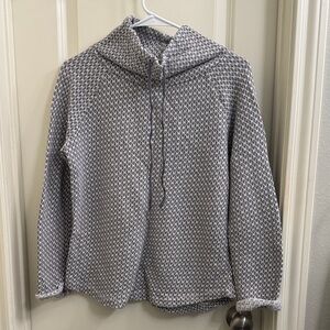 LOFT Gray Patterned Women's Cowl Neck Sweater